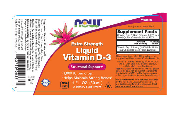 NOW Liquid Vitamin D3 Extra Strength 30 ml