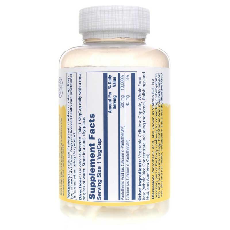Solaray Pantothenic Acid 500 mg 250 vcaps