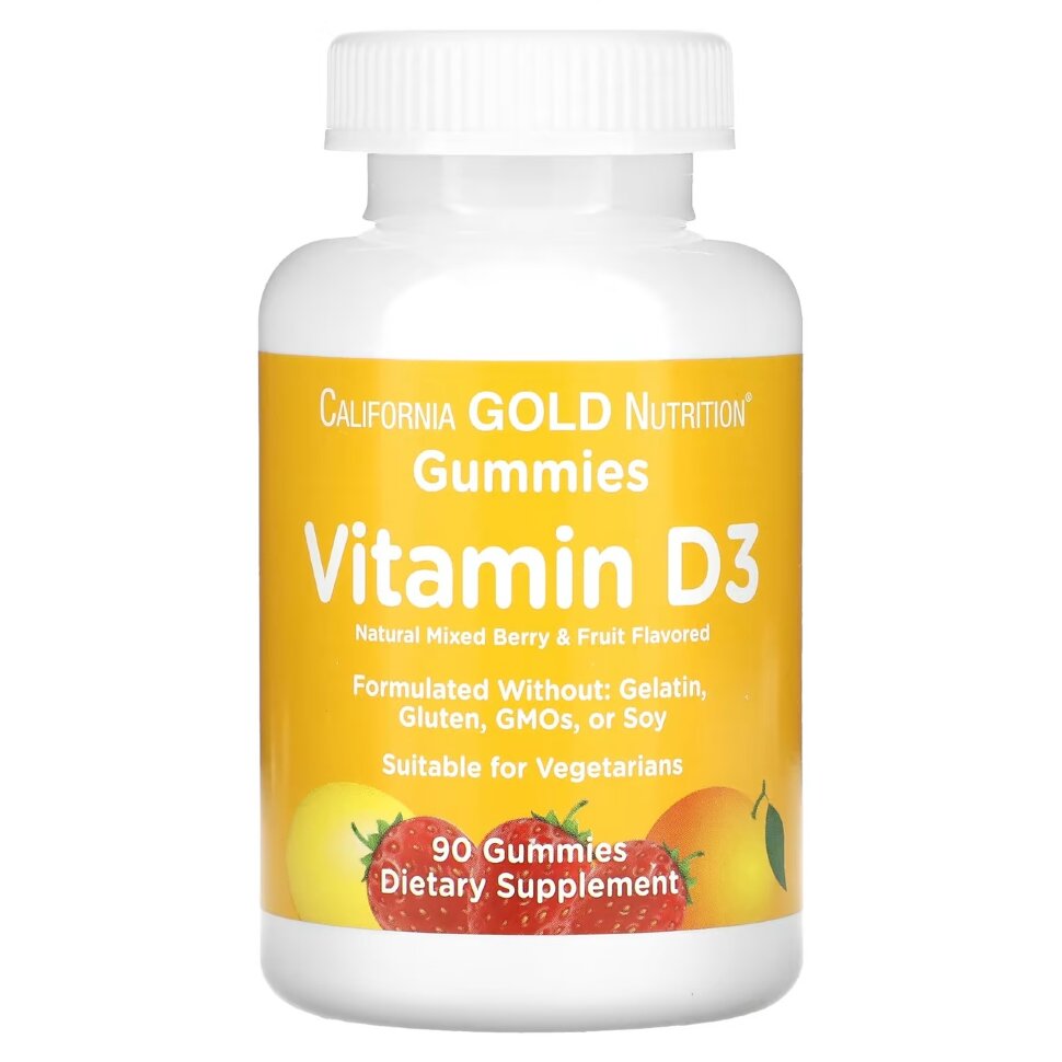 California GOLD Nutrition Gummies Vitamin D3 berry mix 90 chew