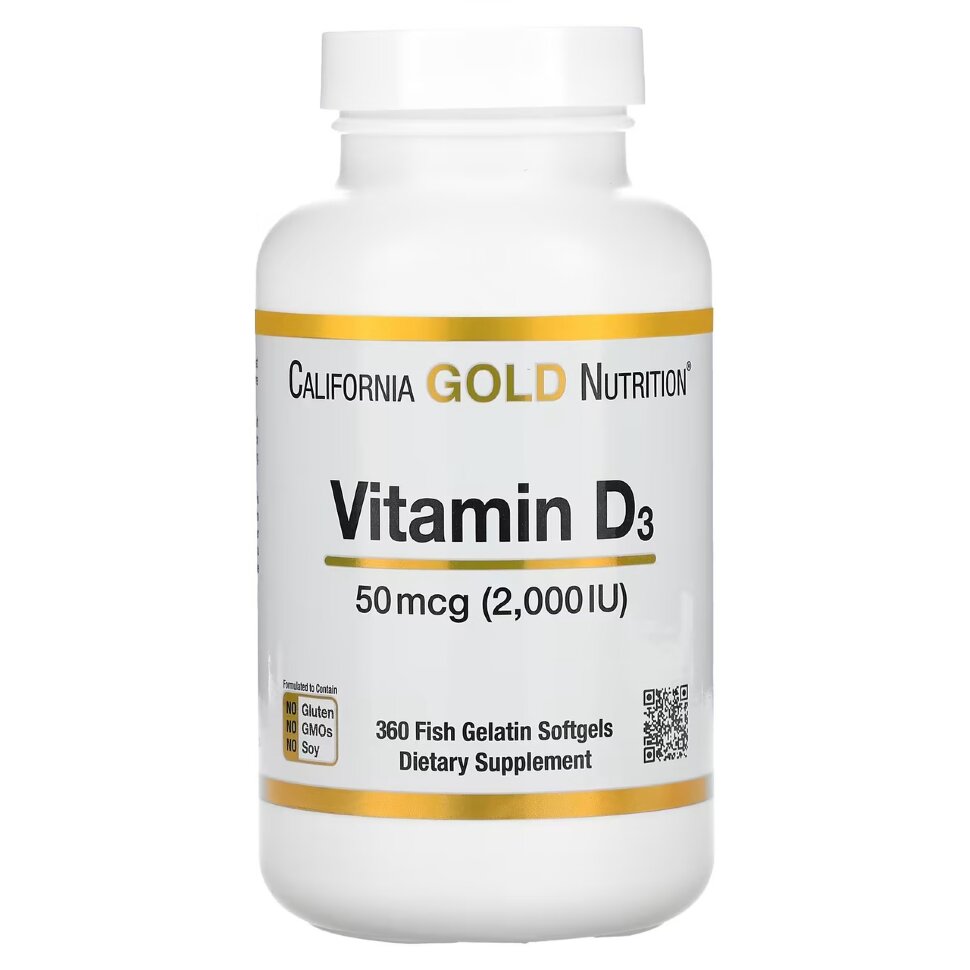 California GOLD Nutrition Vitamin D3 50 mcg 2000 МЕ 360 softgels