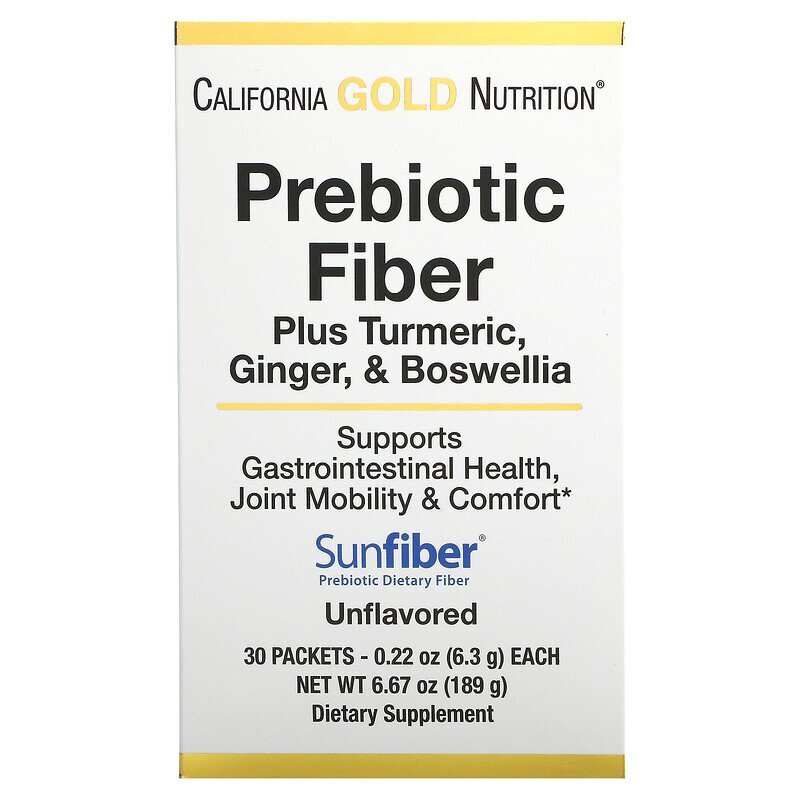 California GOLD Nutrition Prebiotic Fiber+Turmeric Ginger Boswellia 30 пак
