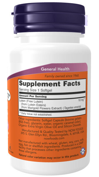 NOW Lutein 10 mg 120 softgels
