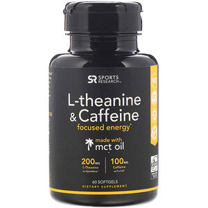 Sports Research L-Theanine & Caffeine 60 капс