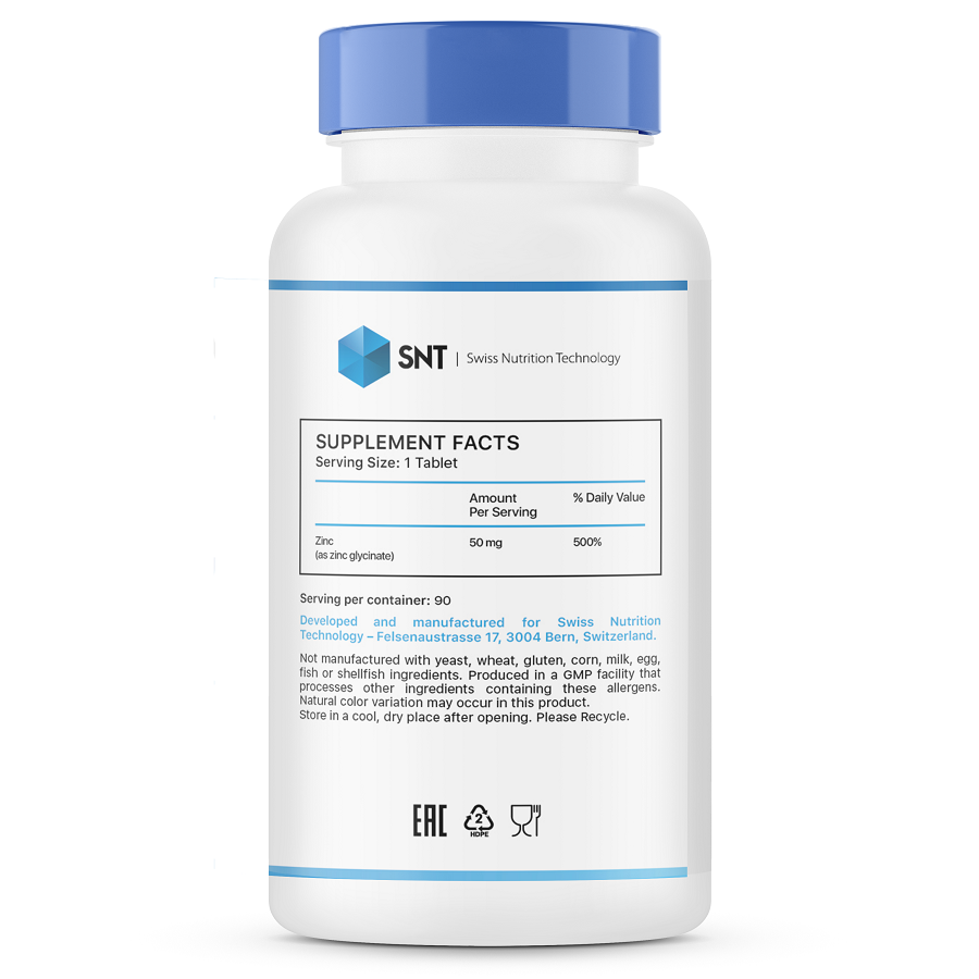 SNT Zinc Glycinate 50 mg 90 tablets