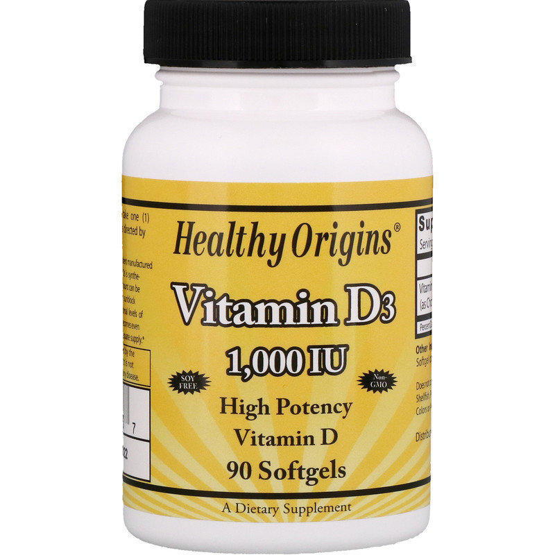 Healthy Origins Vitamine D3 1000 IU 90 капс