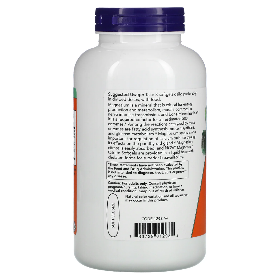 NOW Magnesium Citrate 134 mg 180 softgel