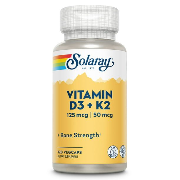 Solaray Vitamin D3 5000 + K2 50 mcg 120 caps