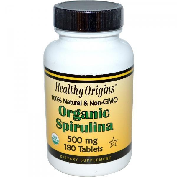 Healthy Origins Organic Spirulina 500 мг 180 табл