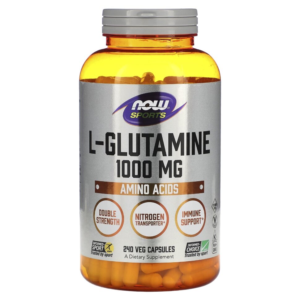 NOW L-Glutamine 1000 mg 240 veg capsules