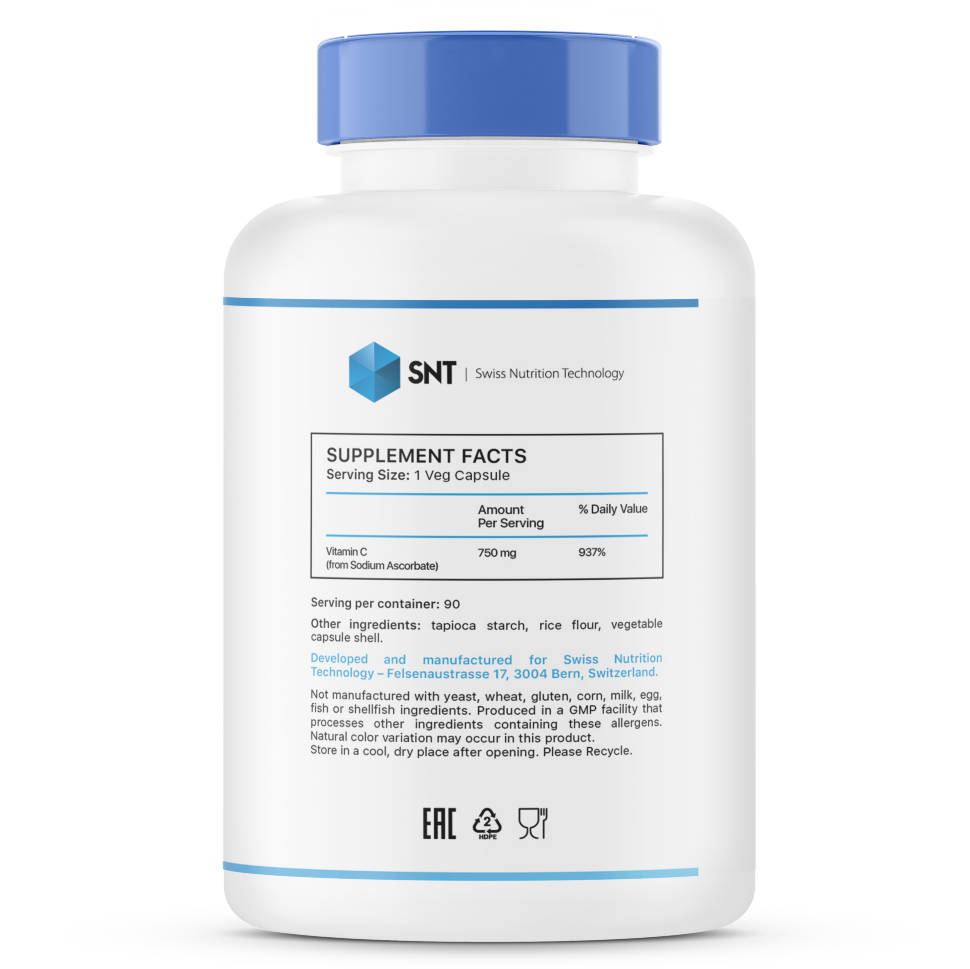 SNT Sodium Ascorbate 750 mg 90 caps