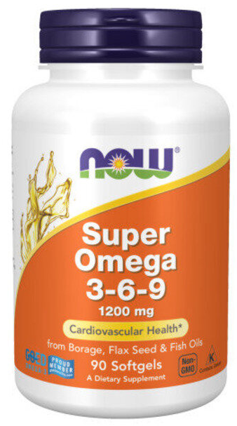 NOW Super Omega 3-6-9 1200 mg 90 caps / Нау Супер Омега 3-6-9 1200 мг 90 капс