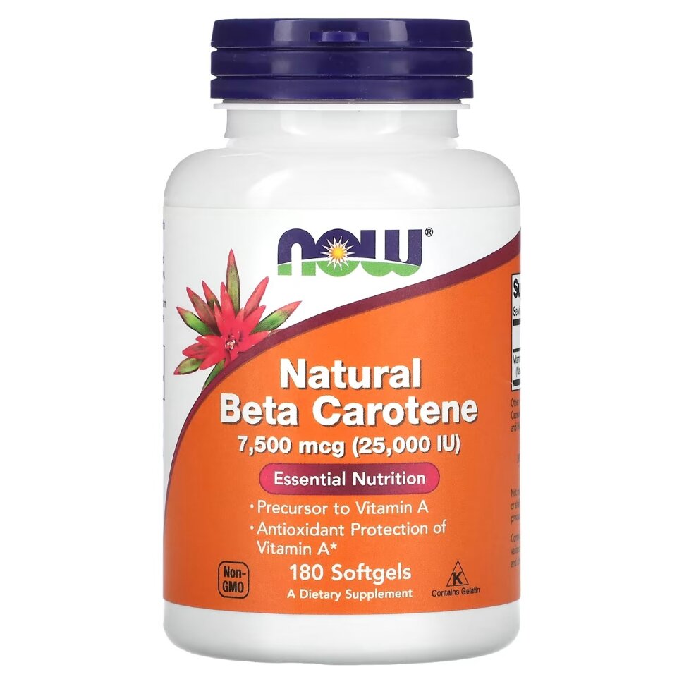 NOW Natural Beta Carotene 25000 180 softgels