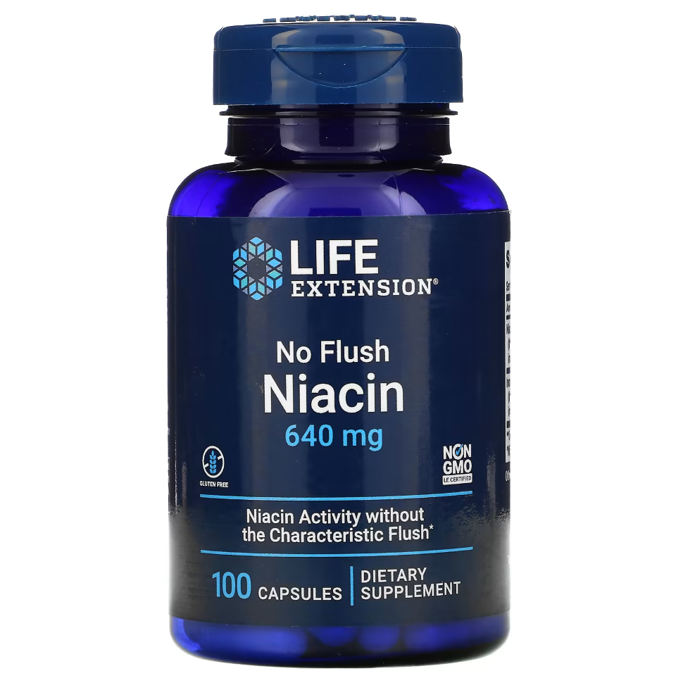 Life Extension No Flush Niacin 640 mg 100 caps