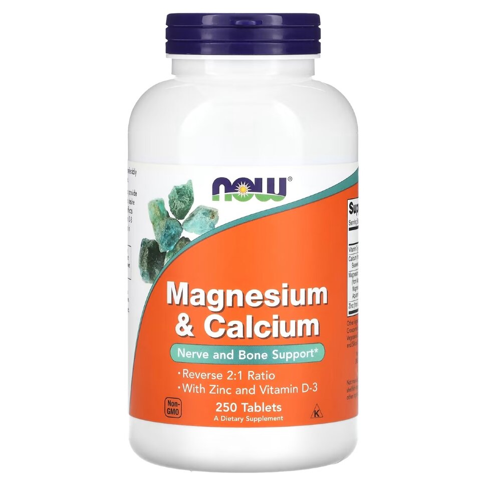 NOW Magnesium & Calcium 250 tab / Нау Магний и Кальций 250 табл