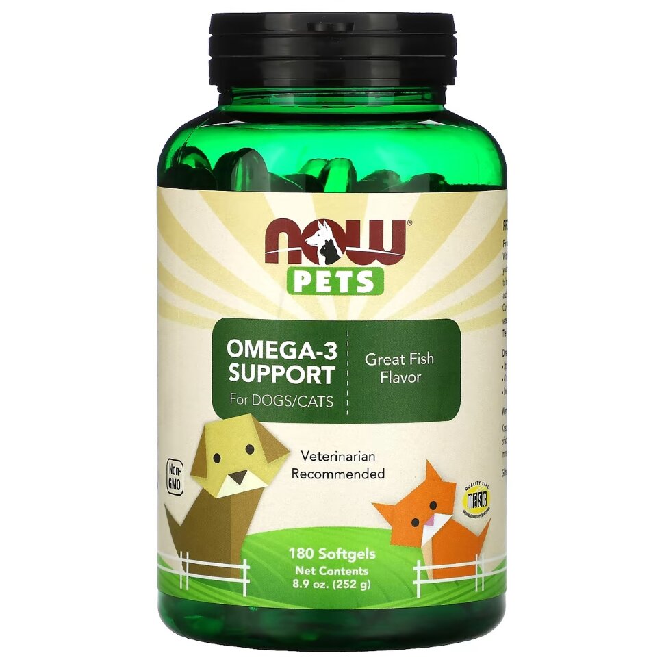 NOW Pets Omega-3 for dogs/cats 180 soft