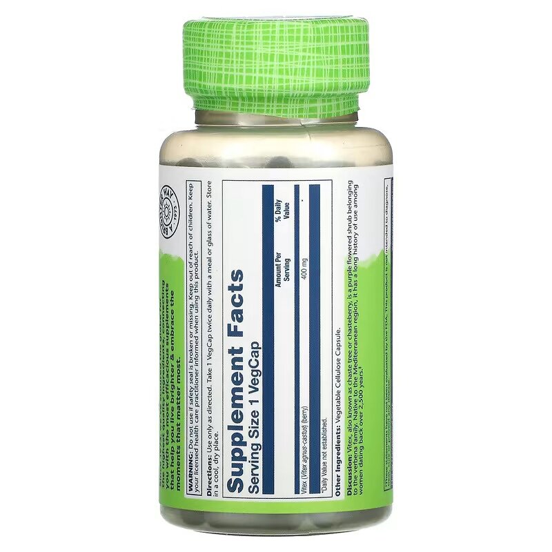 Solaray Vitex 400 mg 100 caps