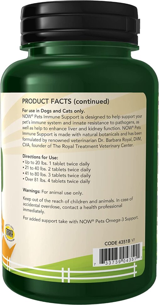 NOW Pets Immune support for dogs/cats 90 chew