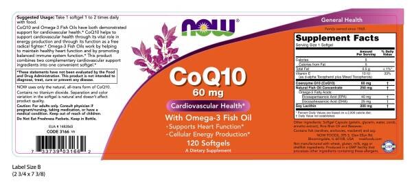 CoQ10 Omega-3 Fish Oil 60 мг