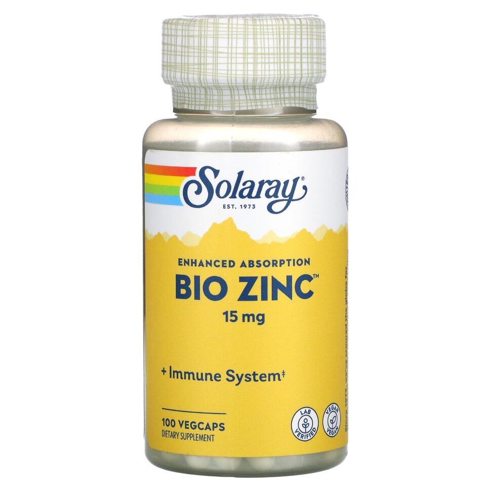 Solaray Bio Zinc 15 mg 100 caps
