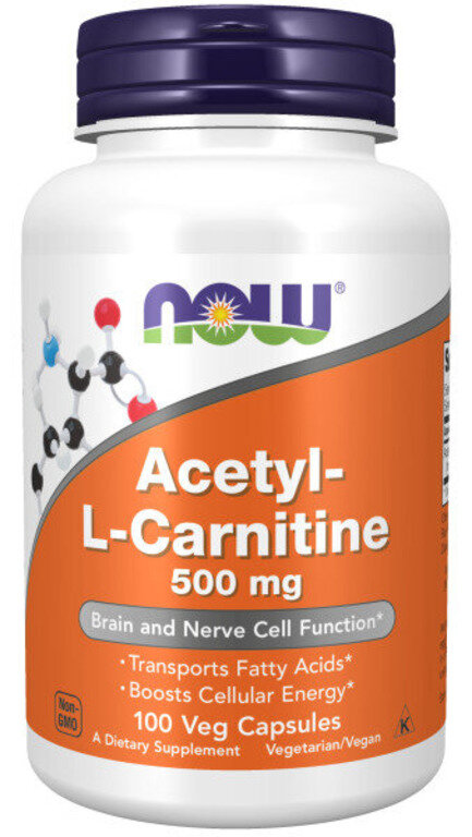 NOW Acetyl L-carnitine 500 mg 100 caps / Нау Ацетил Л-Карнитин 500 мг 100 капс