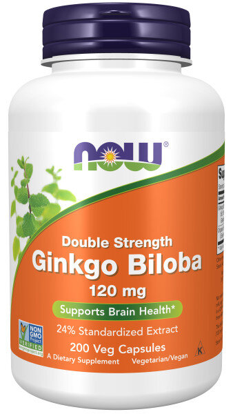 NOW Ginkgo biloba 120 mg 200 caps/ Нау Гинкго Билоба 120 мг 200 капс