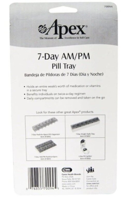 Apex 7-Day AM/PM pill tray