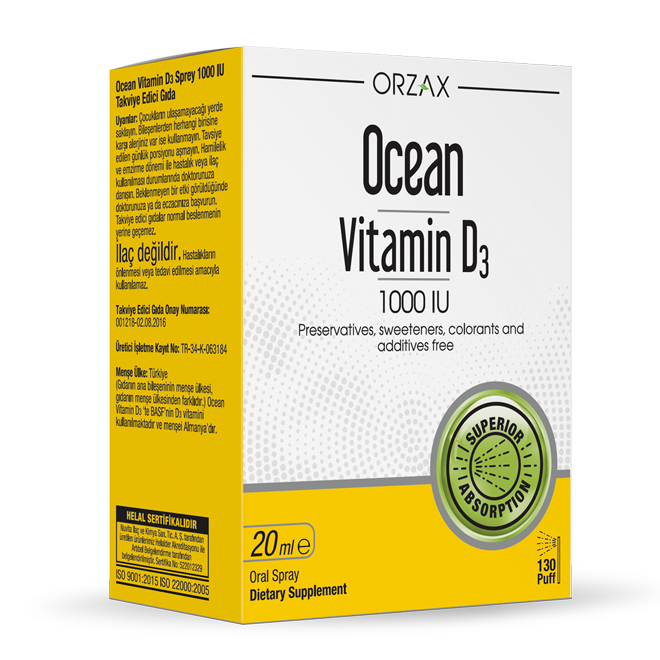 Orzax Ocean Vitamin D 1000 IU spray 20 ml