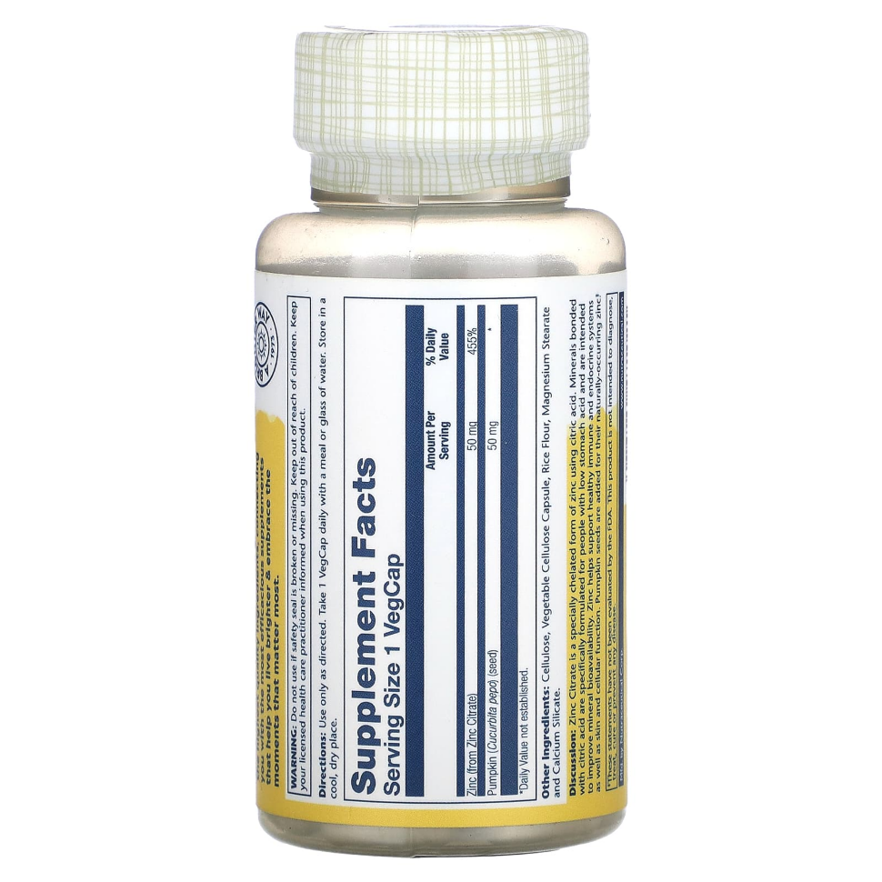 Solaray Zinc 50 mg 100 caps
