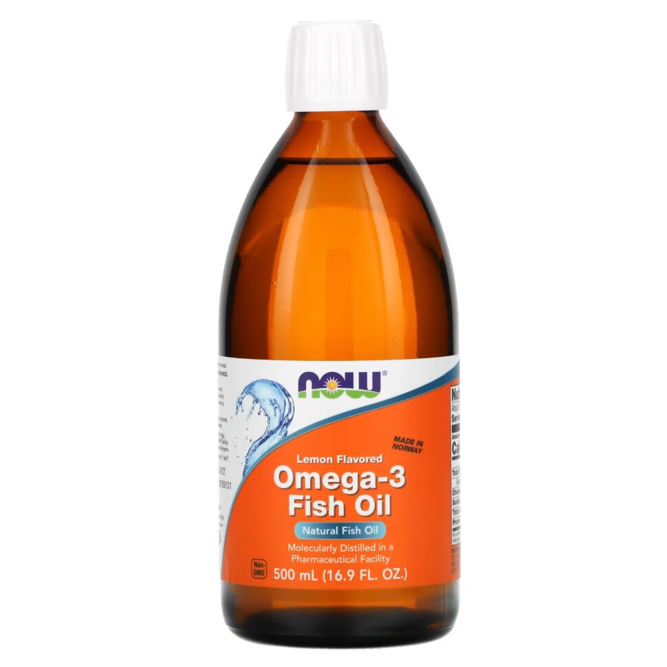 NOW Omega-3 Fish Oil lemon 500 ml