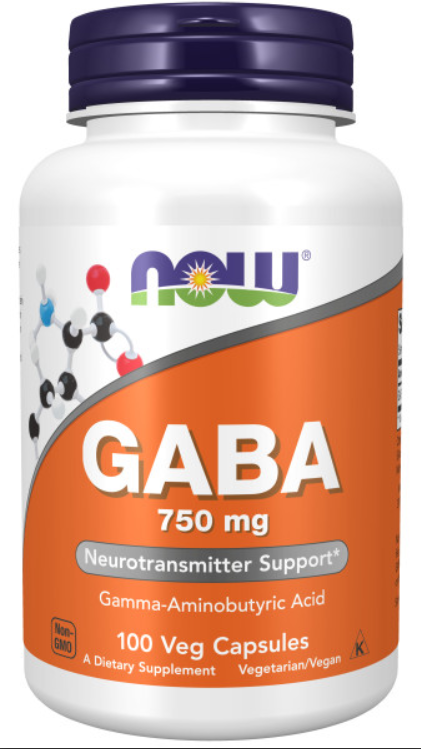 NOW GABA 750 mg 100 caps / Нау ГАБА (ГАМК) 750 мг 100 капс