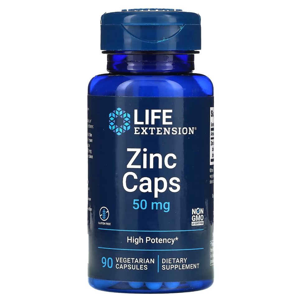 Life Extension Zinc Caps 50 mg 90 vegcaps