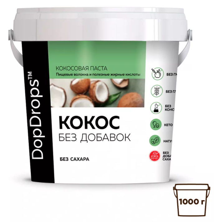 DopDrops Кокосовая паста без добавок 1000 гр