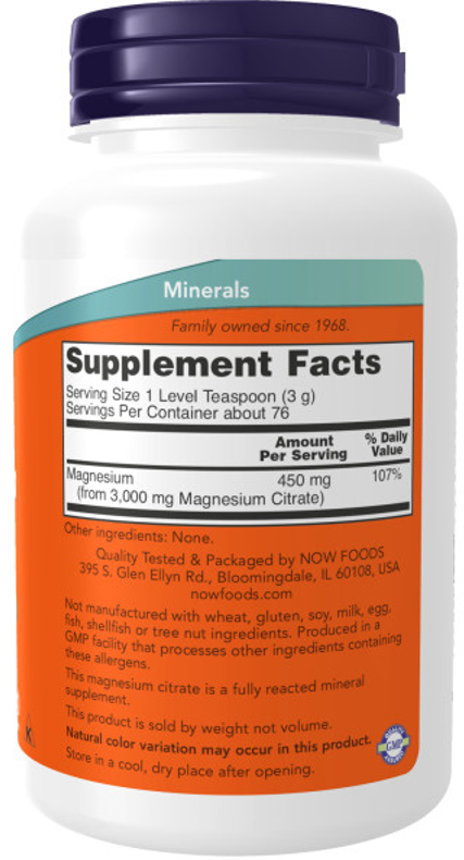 NOW Magnesium Citrate 227 gr
