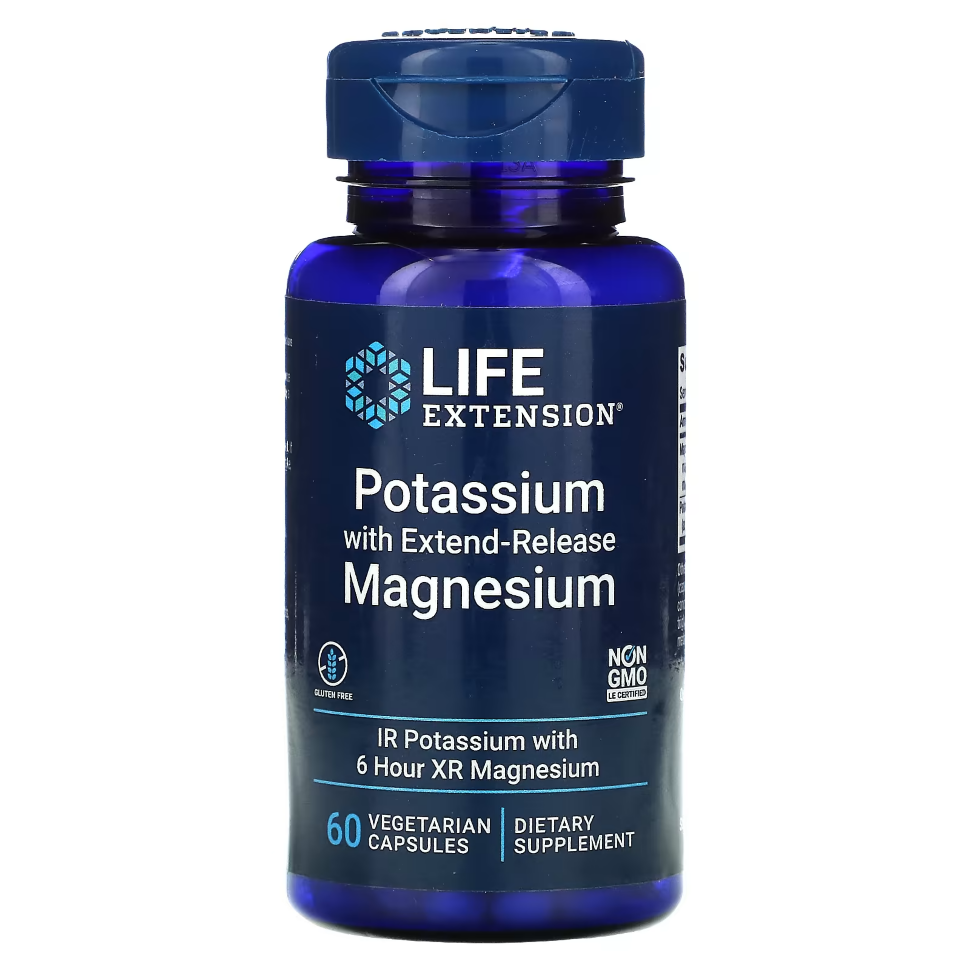 Life Extension Potassium with Extend-Release Magnesium 60 caps / Калий и магний 60 капс