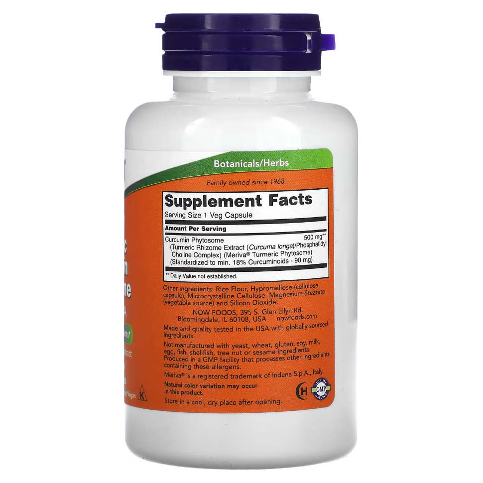 NOW Turmeric Curcumin Phytosome 500 mg 60 vcaps