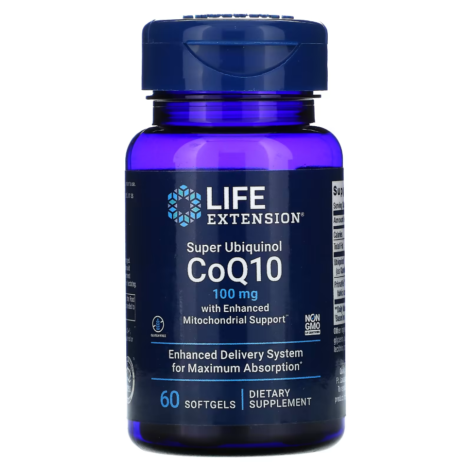 Life Extension Super Ubiquinol CoQ10 with Enhanced Mitochondrial Support 100 мг 60 софтгель