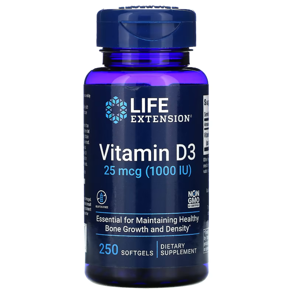 Life Extension Vitamin D3 25 mcg 1000 IU 250 softgel