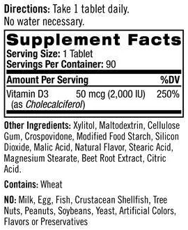Natrol Vitamin D3  2.000 IU 90 tab / Натрол Витамин Д3 2000 МЕ 90 таб