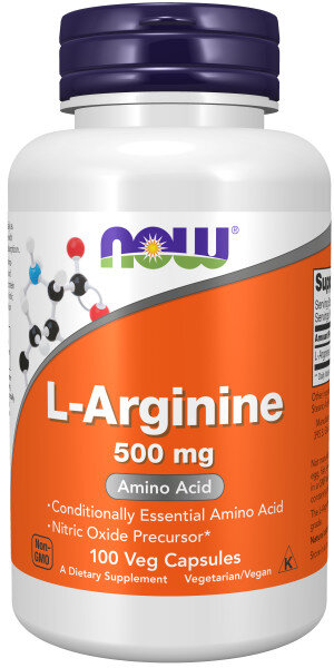 NOW L-Arginine 500 mg 100 caps / Нау Л-Аргинин 500 мг 100 капс