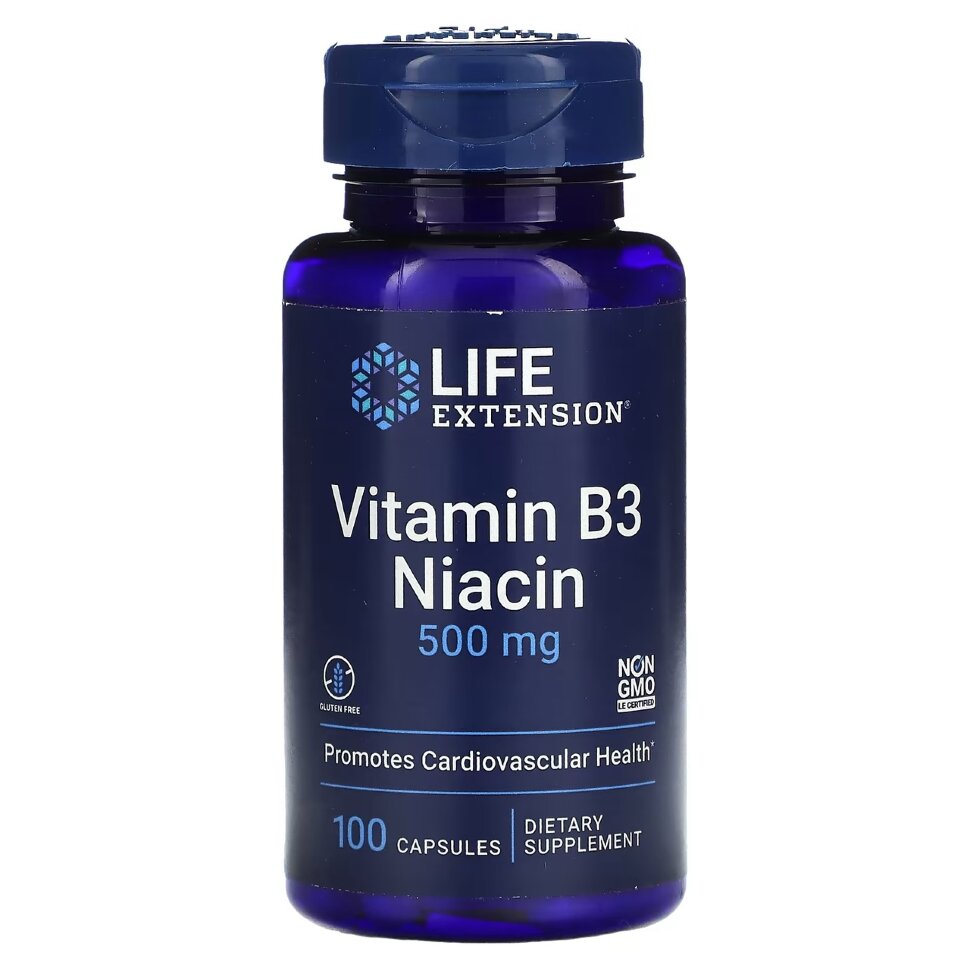 Life Extension Vitamin B3 Niacin 500 mg 100 caps