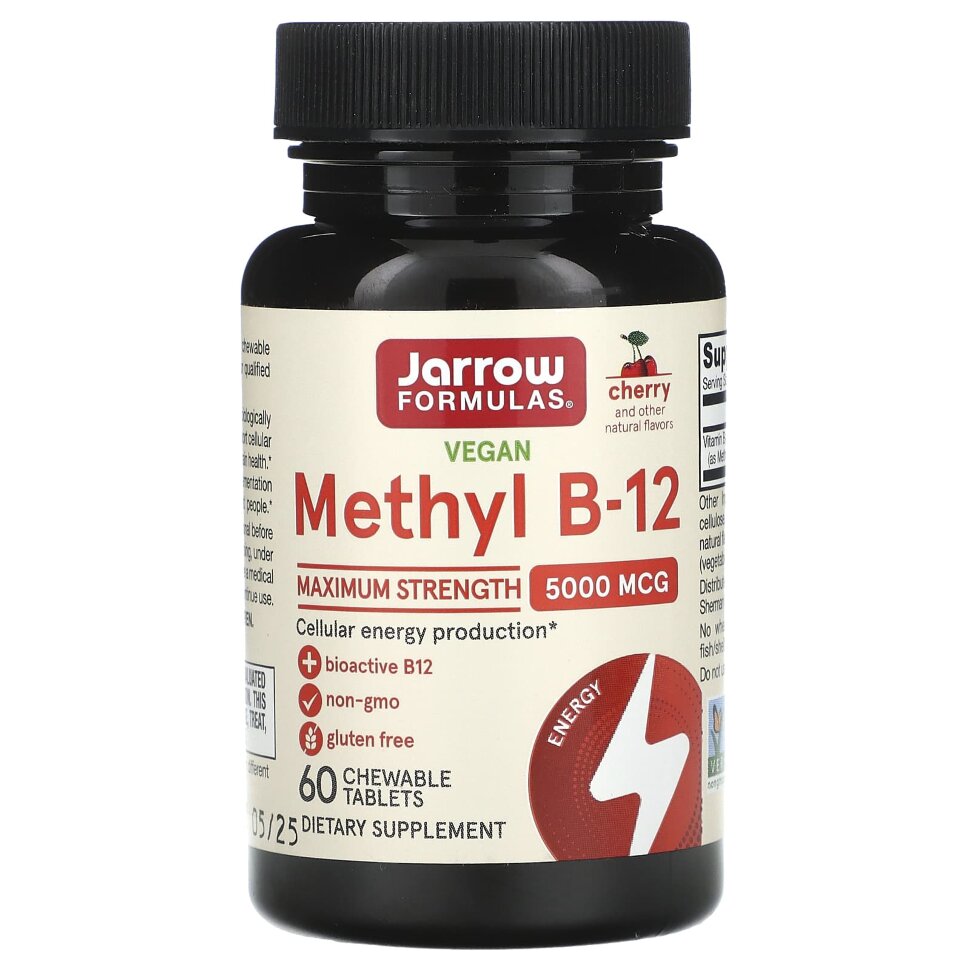 Jarrow Formulas Methyl B-12 maximum strength 5000 mcg 60 chewable
