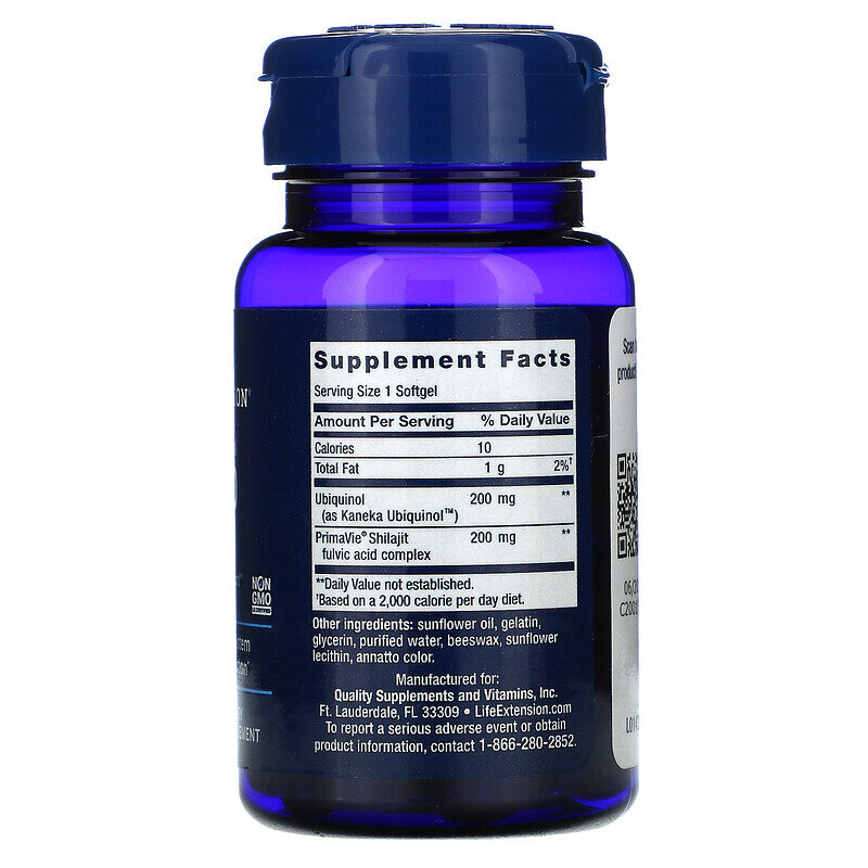 Life Extension Super Ubiquinol CoQ10 with Enhanced Mitochondrial Support 200 mg 30 softgel