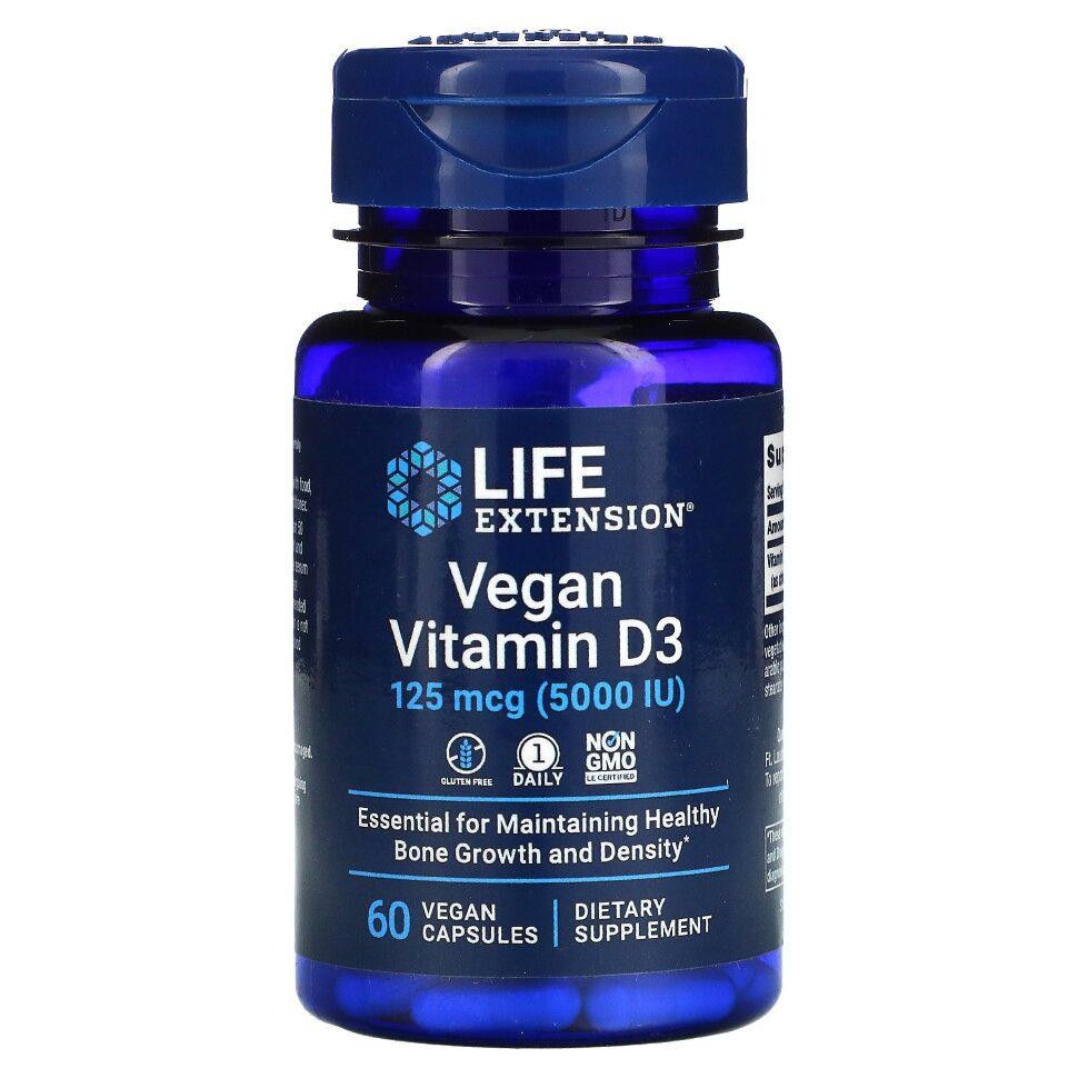Life Extension Vegan Vitamin D3 125 mcg 60 caps