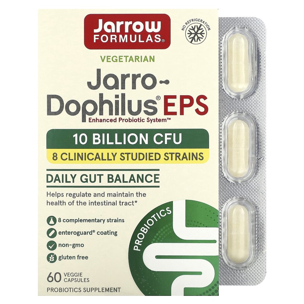 Jarrow Formulas Jarro-Dophilus EPS 10 billion CFU 60 veg capsules