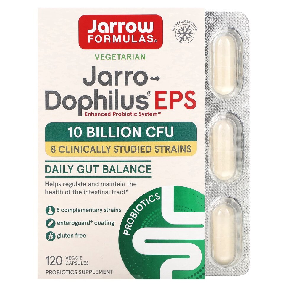 Jarrow Formulas Jarro-Dophilus EPS 10 billion CFU 120 veg capsules