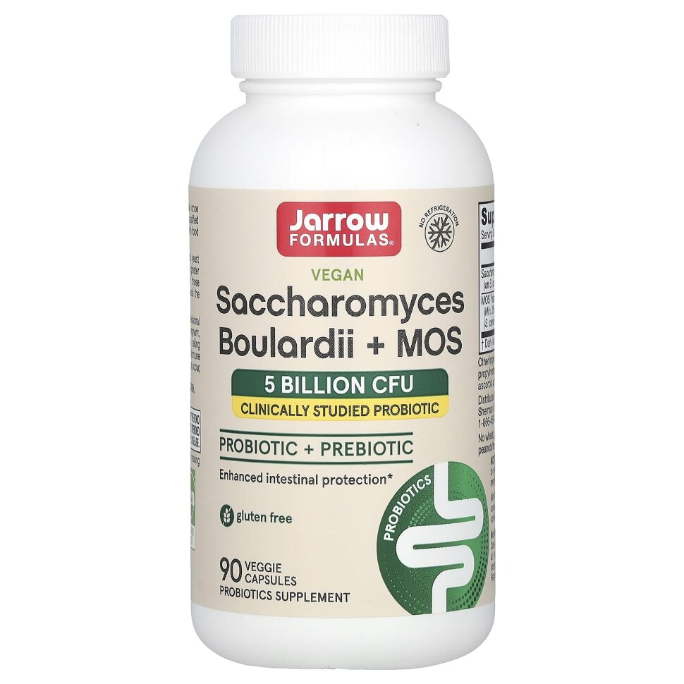 Jarrow Formulas Saccharomyces Boulardii Plus MOS 5 billion 90 vegcaps