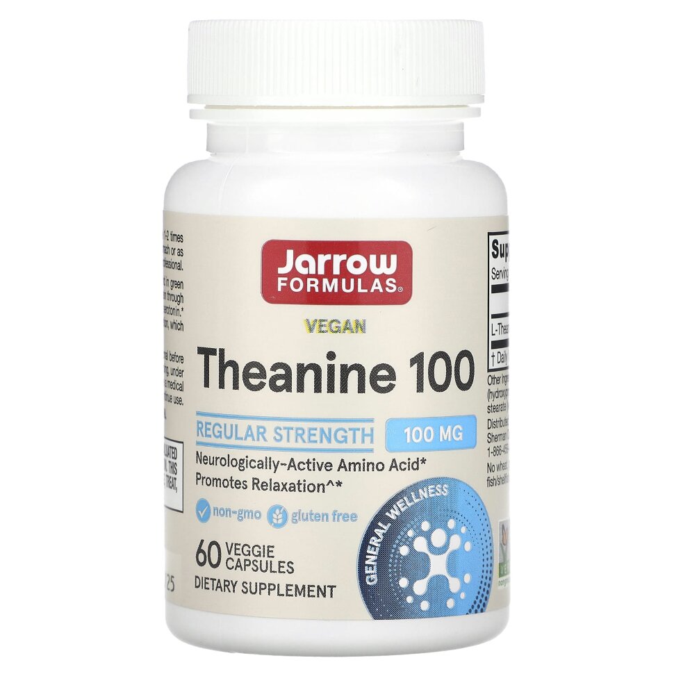 Jarrow Formulas Theanine 100 mg 60 veg capsules