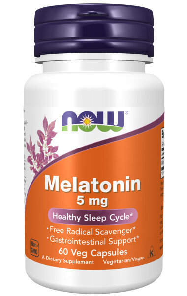 NOW Melatonin 5 mg 60 caps / Нау Мелатонин 5 мг 60 капс